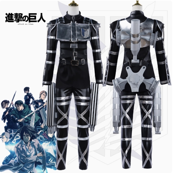 รูปภาพสินค้า 【Attack On Titan】 - ชุดคอสเพลย์ ชุดดำ ภาค 4