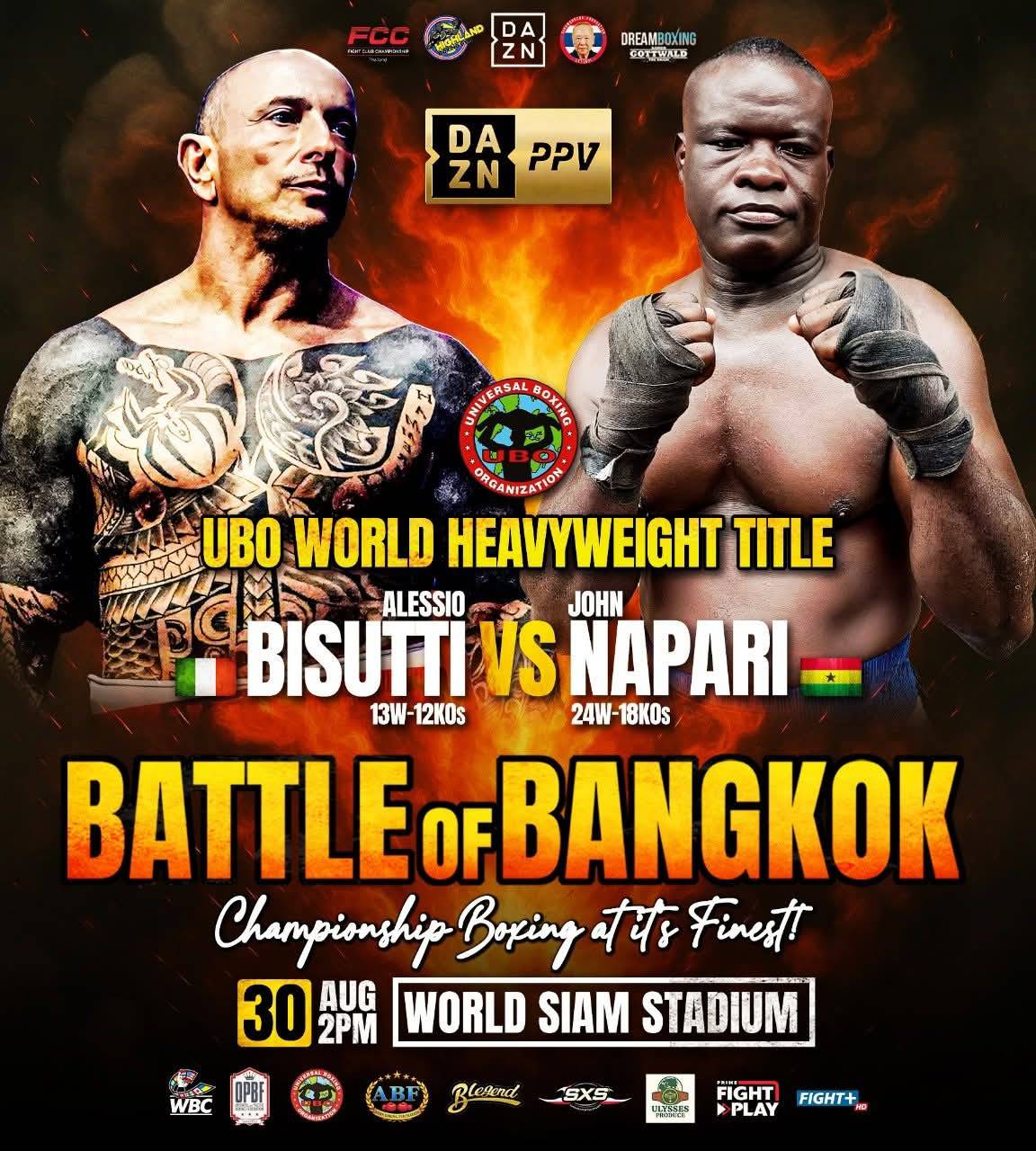 *Battle of Bangkok: Alessio ‘The Hammer’ Bisutti Headlines UBO Heavyweight World