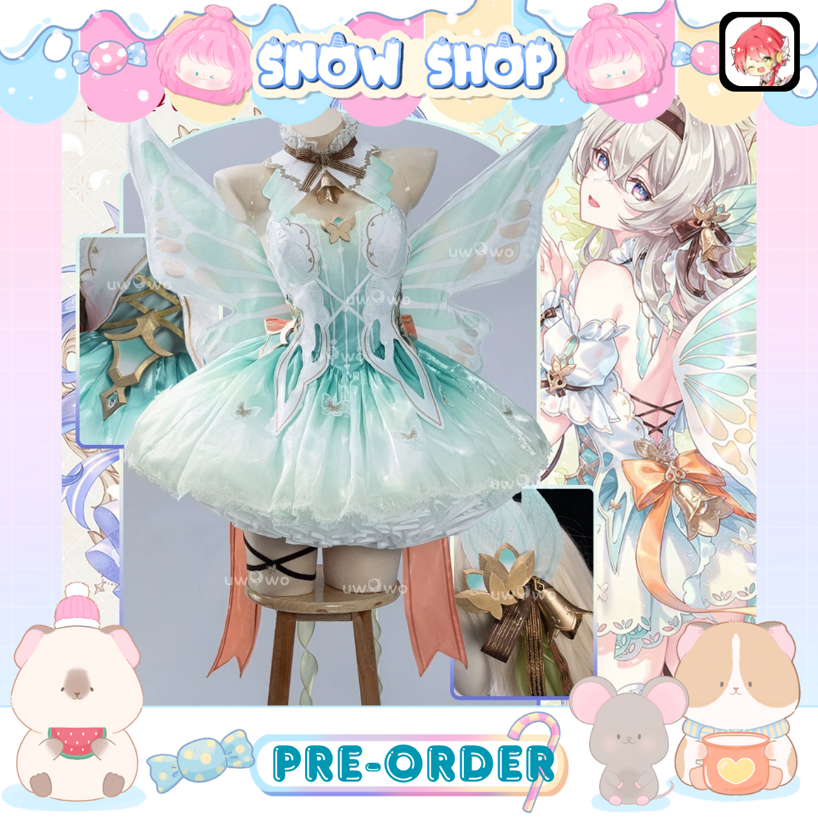 รูปภาพสินค้า 【Pre-Order】**เซ็ตชุด+ระฆัง+ปีก** Genshin Impact - ชุดคอสเพลย์ Firefly Fairy Princess Fanart by K.@fylus รูปภาพสินค้า 【Pre-Order】**เซ็ตชุด+ระฆัง+ปีก** Genshin Impact - ชุดคอสเพลย์ Firefly Fairy Princess Fanart by K.@fylus