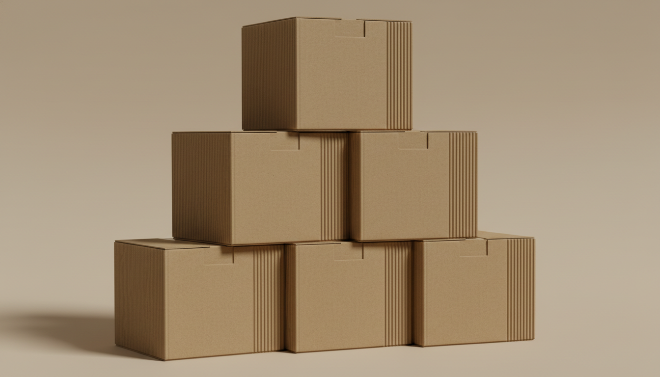 กล่องกระดาษลูกฟูกสีน้ำตาล