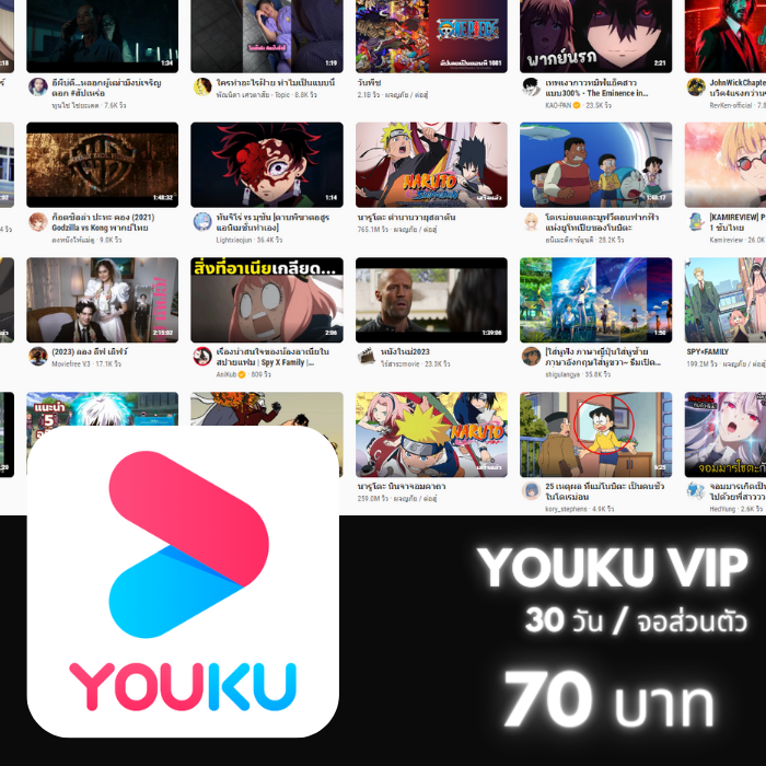 YOUKU VIP 90 วัน (จอส่วนตัว) ถามก่อนสั่ง