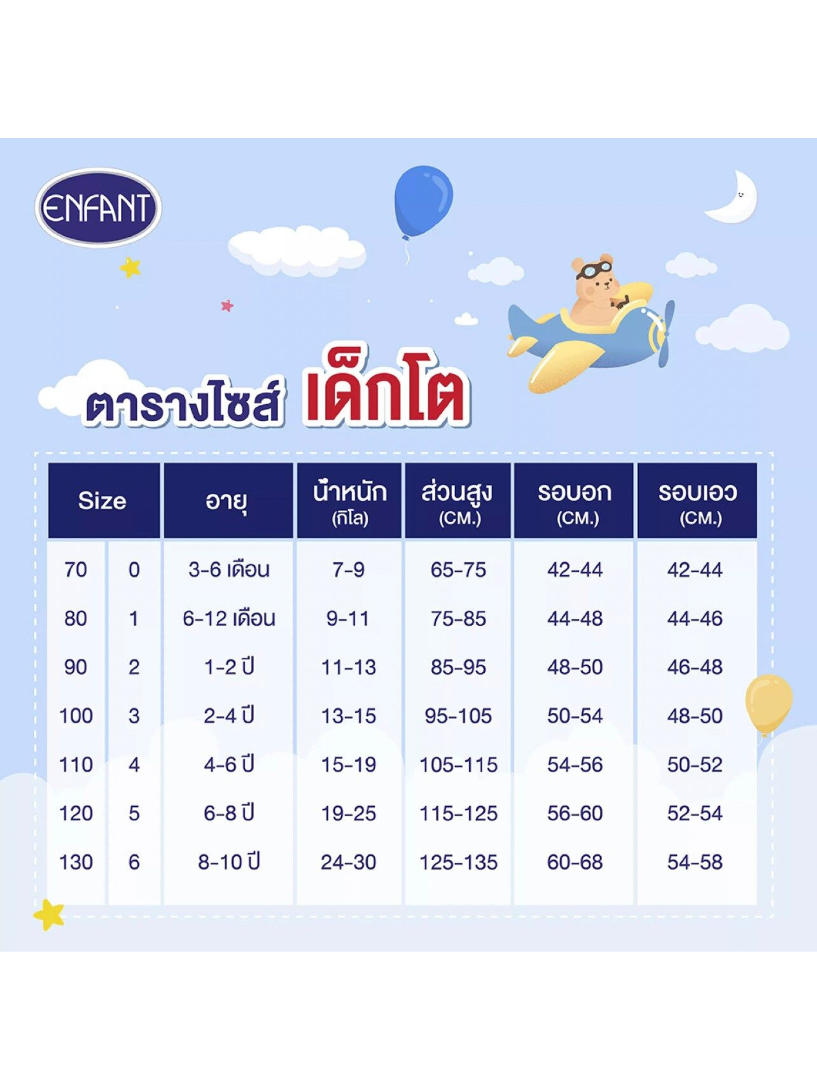 COL Size Chart for Older Children EE