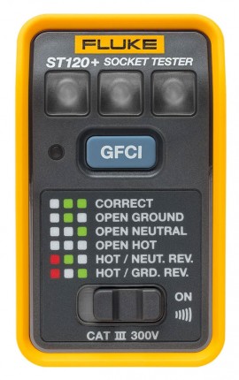 Fluke ST120+ GFCI Socket Tester with beeper, 110 to 125 V AC