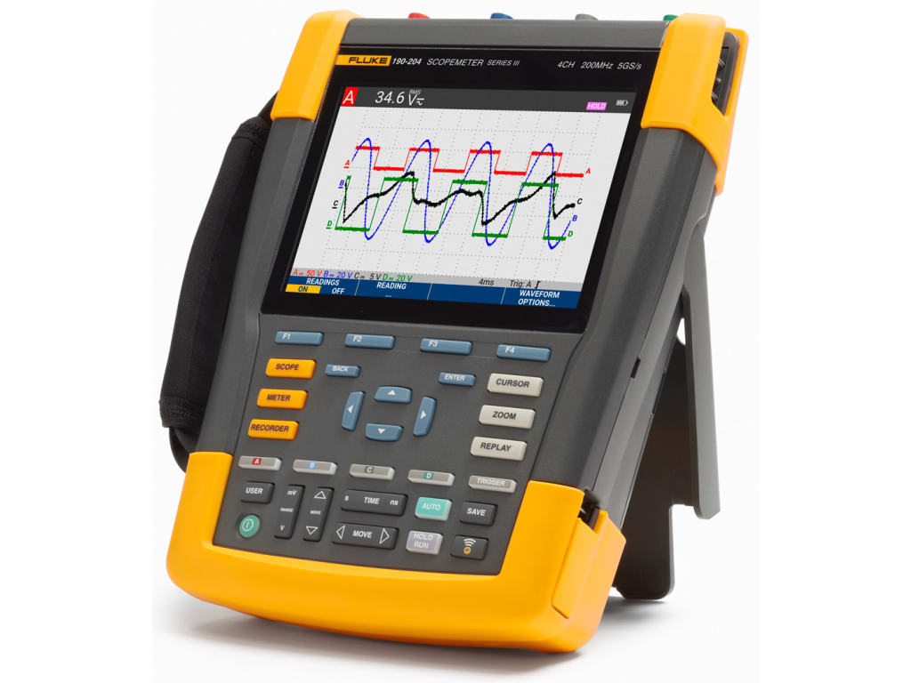 Fluke 190-204-III-S Color ScopeMeter with FlukeView-2 software package, 200 MHz, 4 channels