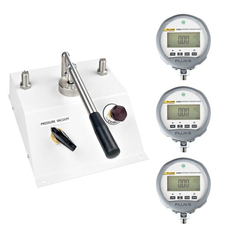 Fluke P5510-2700G-3 Pneumatic Pressure Calibrator, 3 Gauges