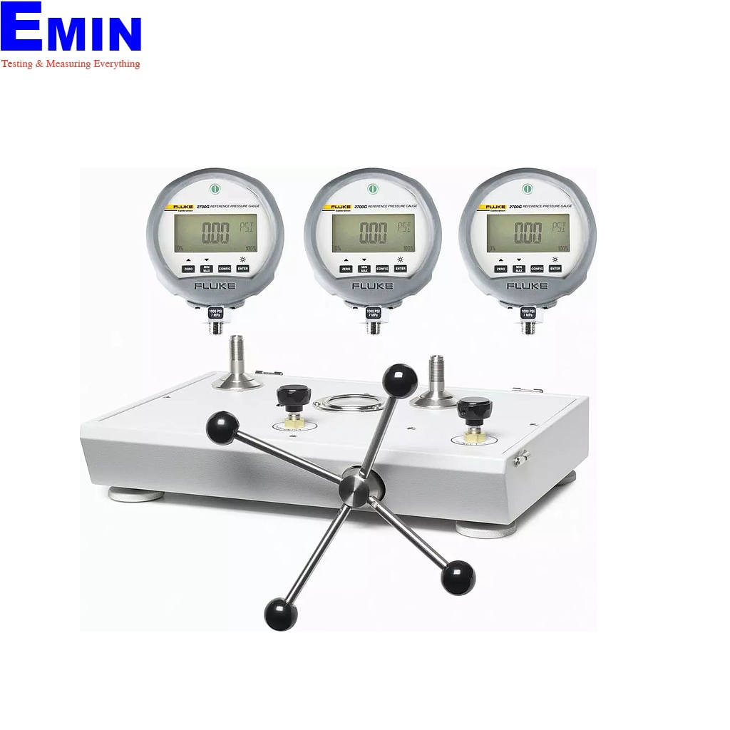Fluke P5513-2700G-3/C Pneumatic Pressure Calibrator, 3 Gauges Accredited, 20mPa