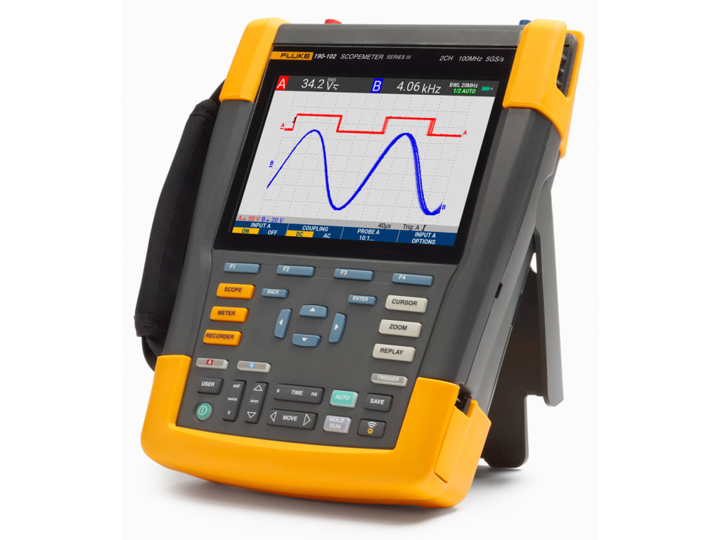 Fluke 190-102-III CAL Color ScopeMeter with traceable certificate of calibration, 100 MHz, 2 channels