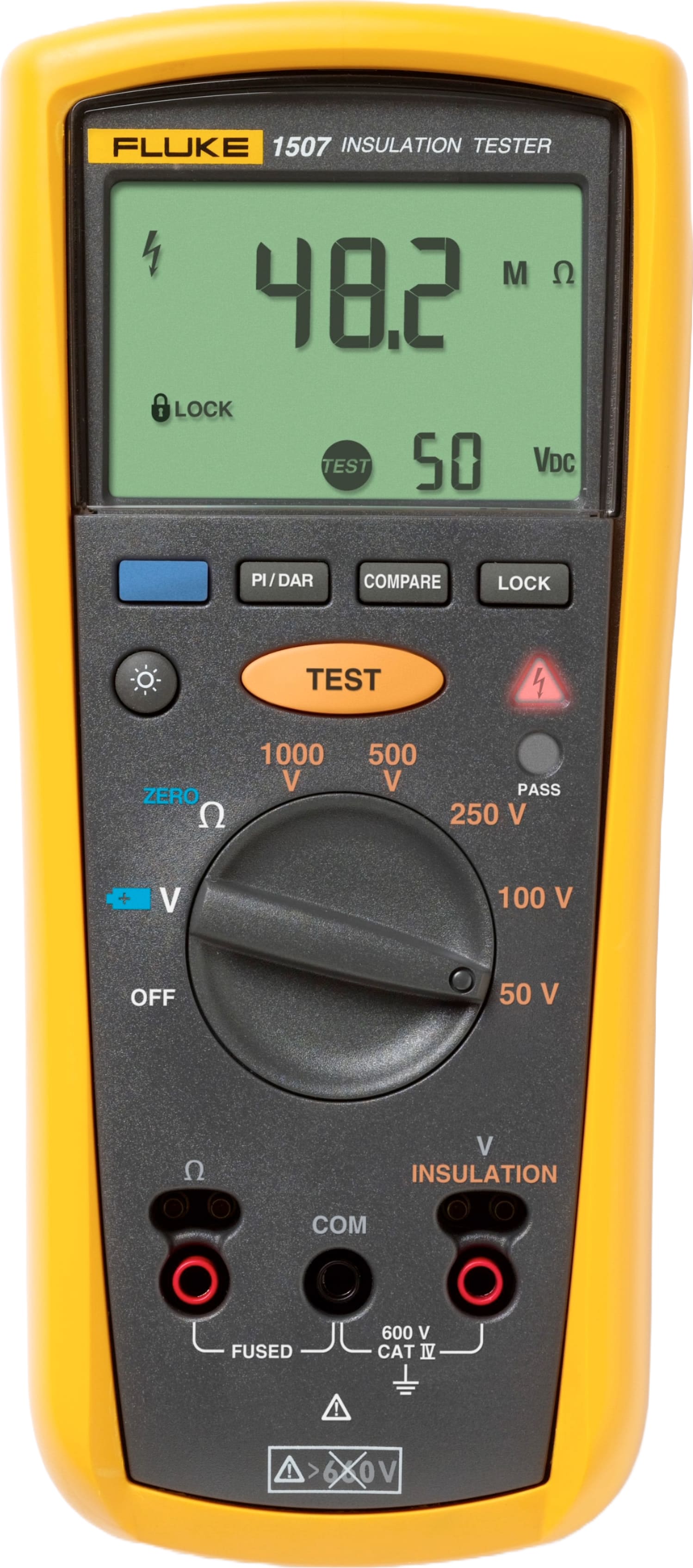 Fluke 1507-NIST Insulation Resistance Tester, 50 to 1000 V, includes Traceable Calibration Certificate