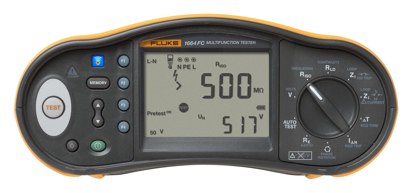 Fluke 1664FC US Installation Multifunction Tester, 500 V, insulation pre-test