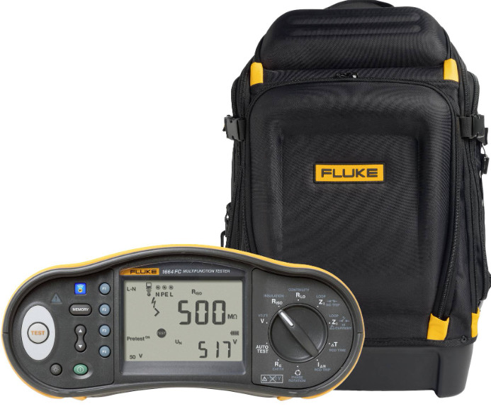Fluke FLK-1664FC SCH Multifunction Installation Tester with Fluke connect compatibility and EU/Schuko power cord