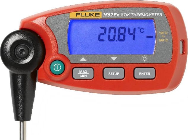 Fluke 1551A-12-DL Intrinsically Safe Stik Thermometer with data logging, 12", -58 to 320°F