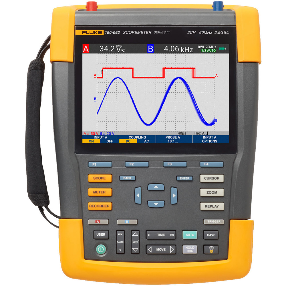 Fluke 190-202-III Color ScopeMeter, 200 MHz, 2 channels