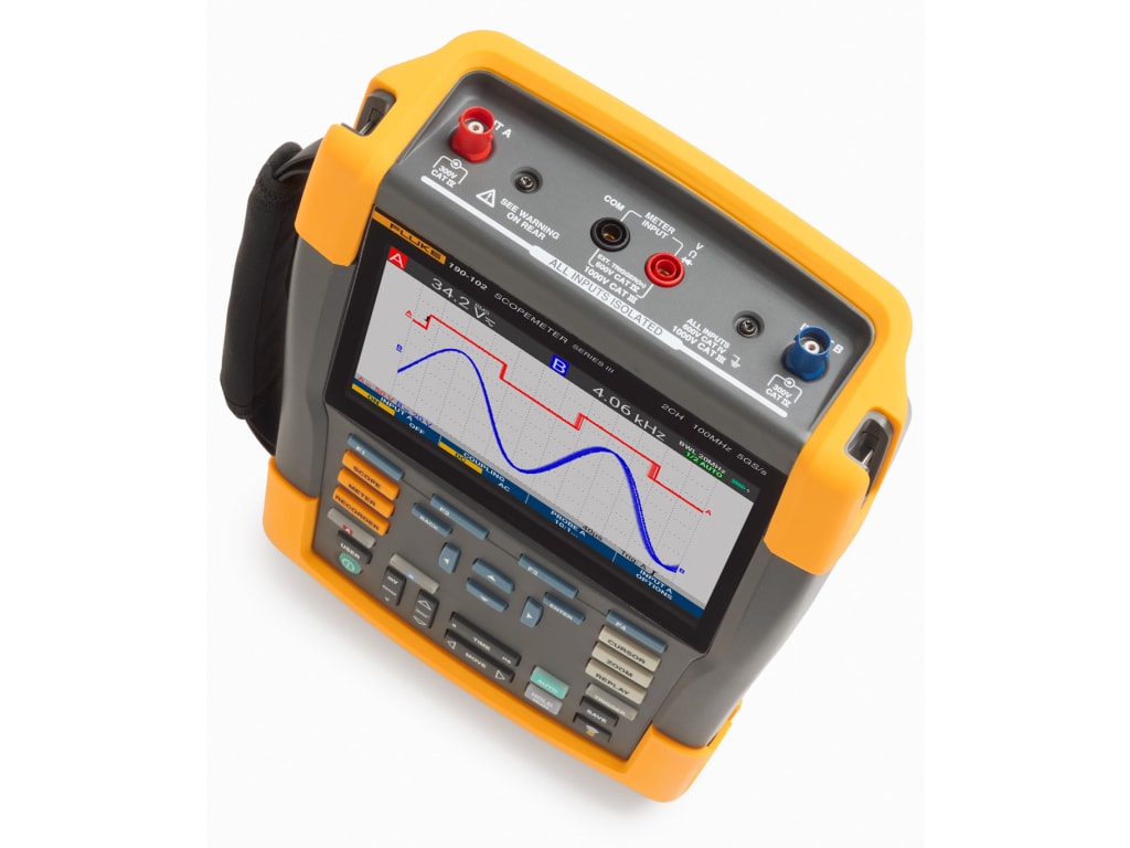Fluke 190-102-III-S Color ScopeMeter with FlukeView-2 software package, 100 MHz, 2 channels