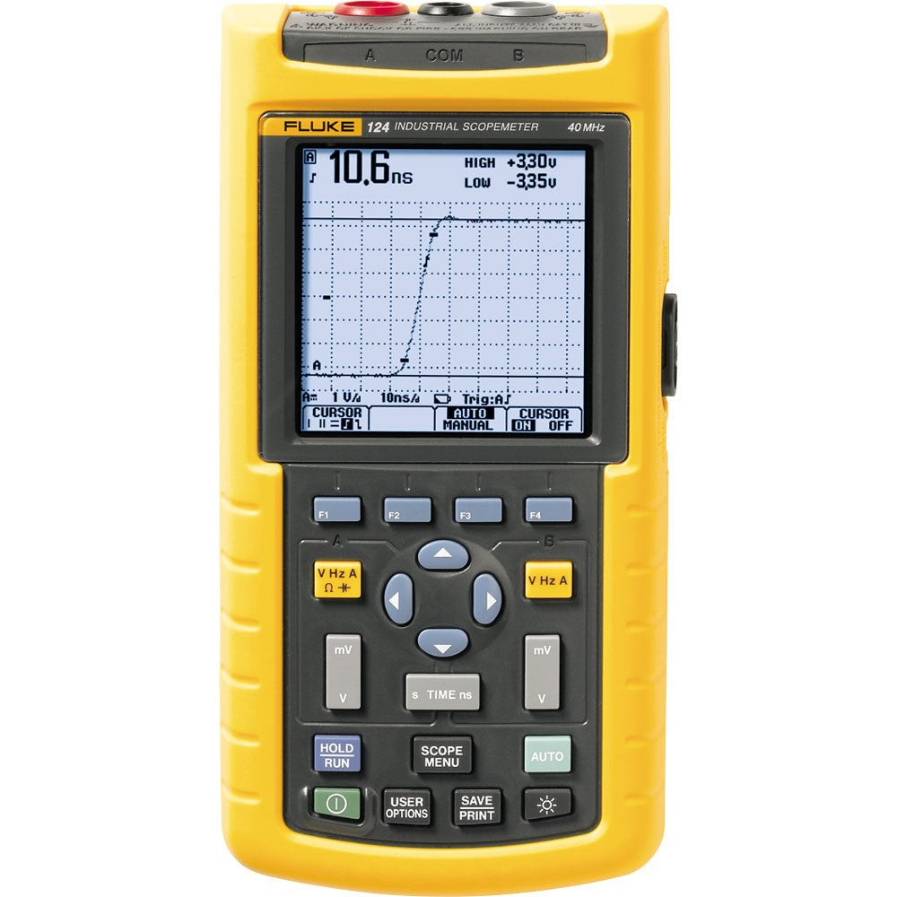 Fluke 124B/S Industrial ScopeMeter Hand-Held Oscilloscope with Fluke View software, 40 MHz