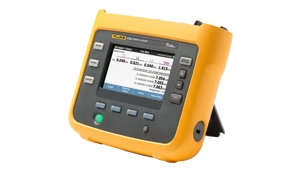 Fluke 1734/EUS Three Phase Electrical Energy Logger, WiFi with current probes