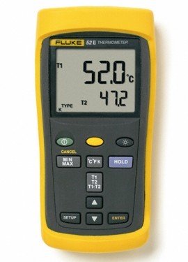 Fluke 52-2 CAL Dual Input Digital Thermometer with calibration certificate