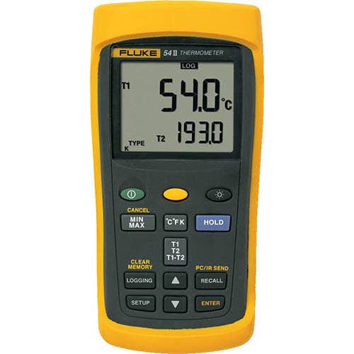 Fluke 54-2-B Dual Input Digital Thermometer with data logging