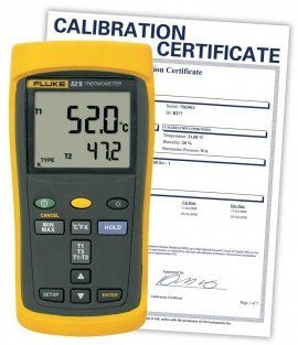 Fluke 52-II-NIST Dual Input Digital Thermometer,  includes Traceable Calibration Certificate