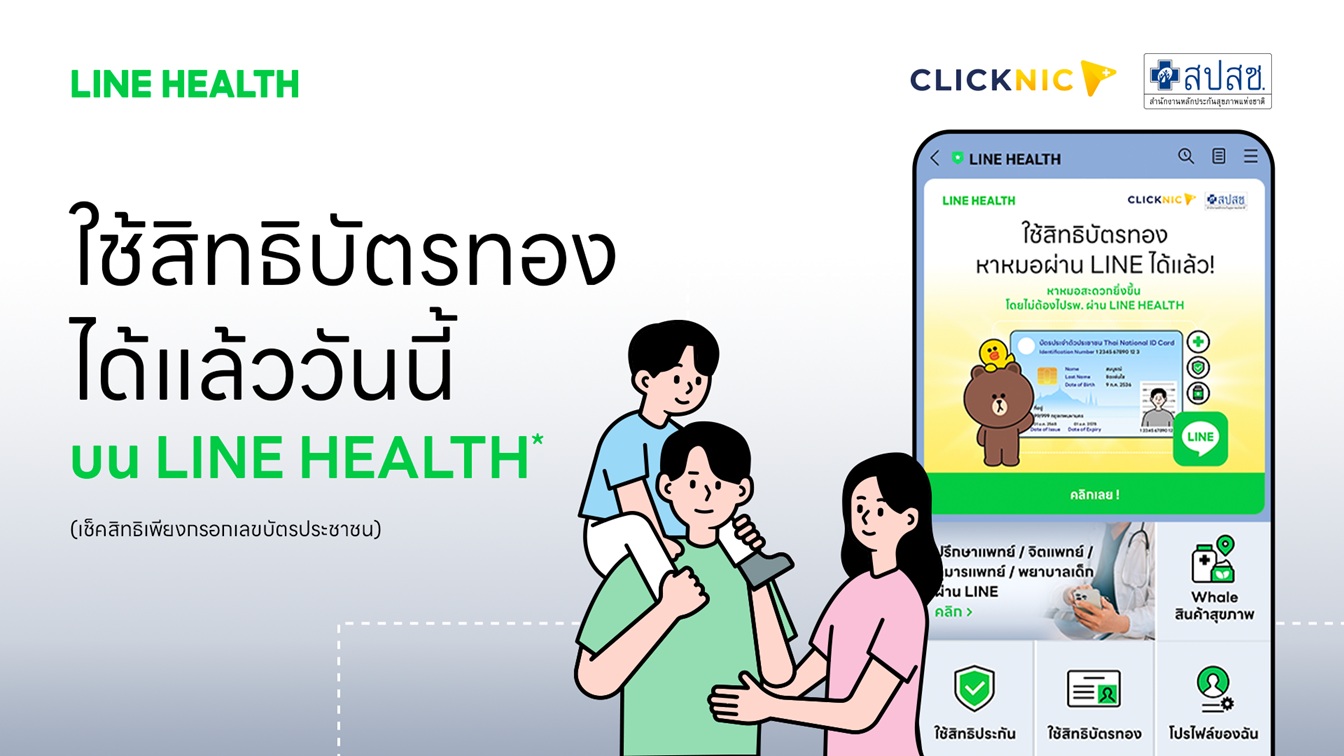สิทธิบัตรทองใช้ได้!พบหมอออนไลน์ได้ฟรี ไม่มีค่าใช้จ่าย รับยาถึงบ้าน ผ่าน Clicknic