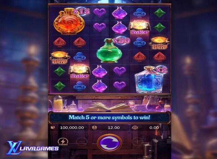 Lavagame เกม Mystic Potions สล็อตยาวิเศษแห่งโลกเวทมนตร์ กลางบท