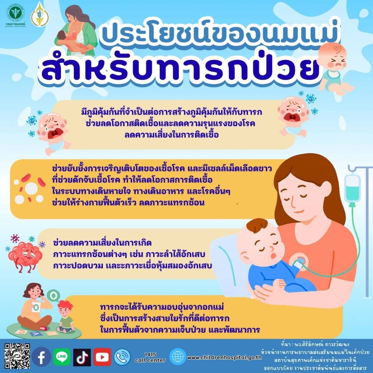 ประโยชน์ของนมแม่สำหรับทารกป่วย