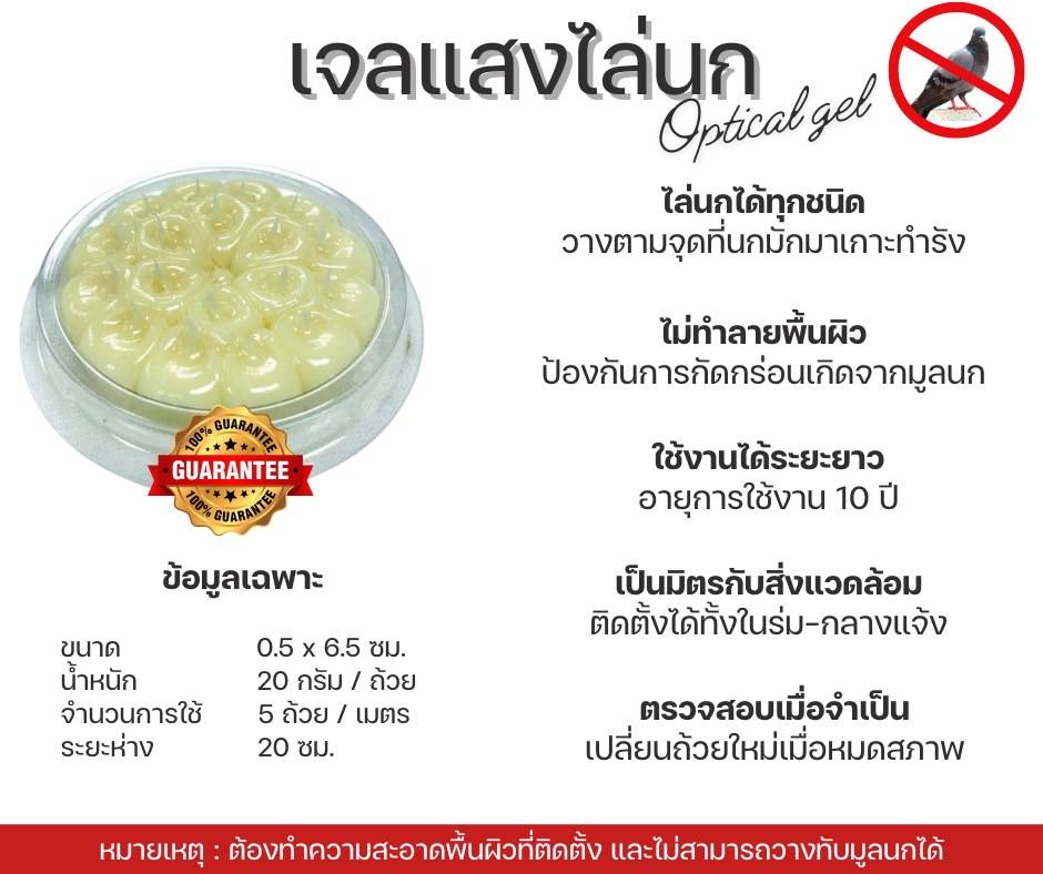เจลแสงไล่นก ผลิตภัณฑ์ออแกนิก ไล่นกพิราบ“ทุกชีวิต อยู่ร่วมกันได้ โดยไม่เบียดเบียน