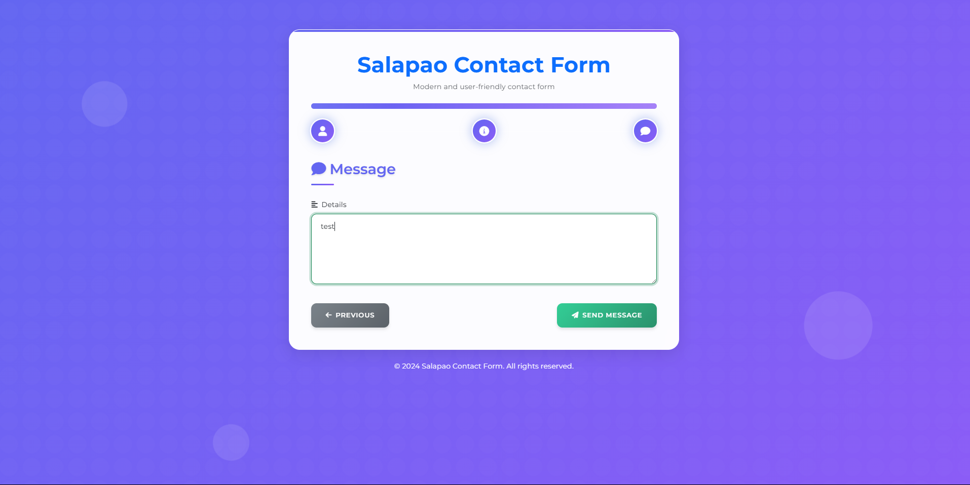Salapao Contact Form - Modern Contact Form