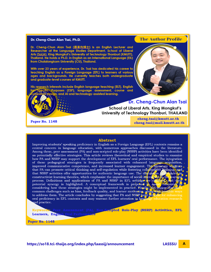 The First Author Profile LAASSIJ Vol.1 No. 2 1