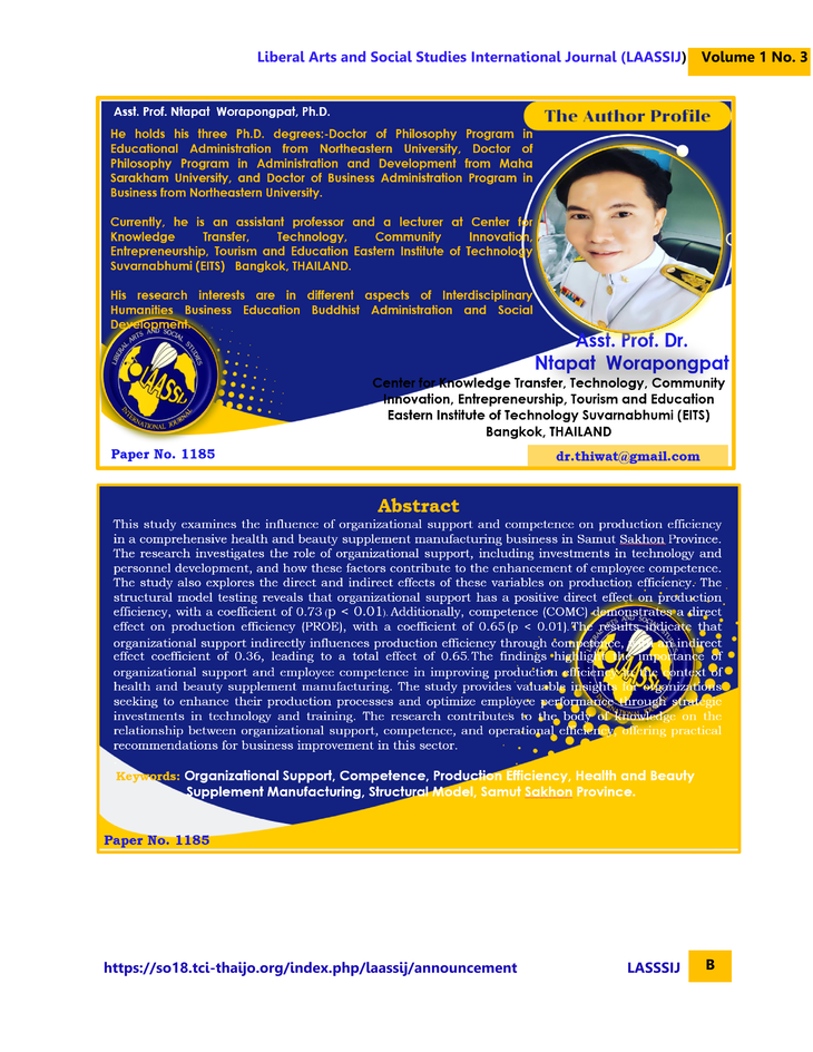 The First Author Profile LAASSIJ Vol.1 No. 3 2