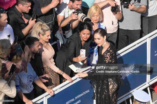 CANNES, FRANCE - MAY 16: Araya A. Hargate attends the "Megalopolis" Red Carpet at the 77th annual Cannes Film Festival at Palais des Festivals on May 16, 2024 in Cannes, France. (Photo by Stephane Cardinale - Corbis/Corbis via Getty Images)